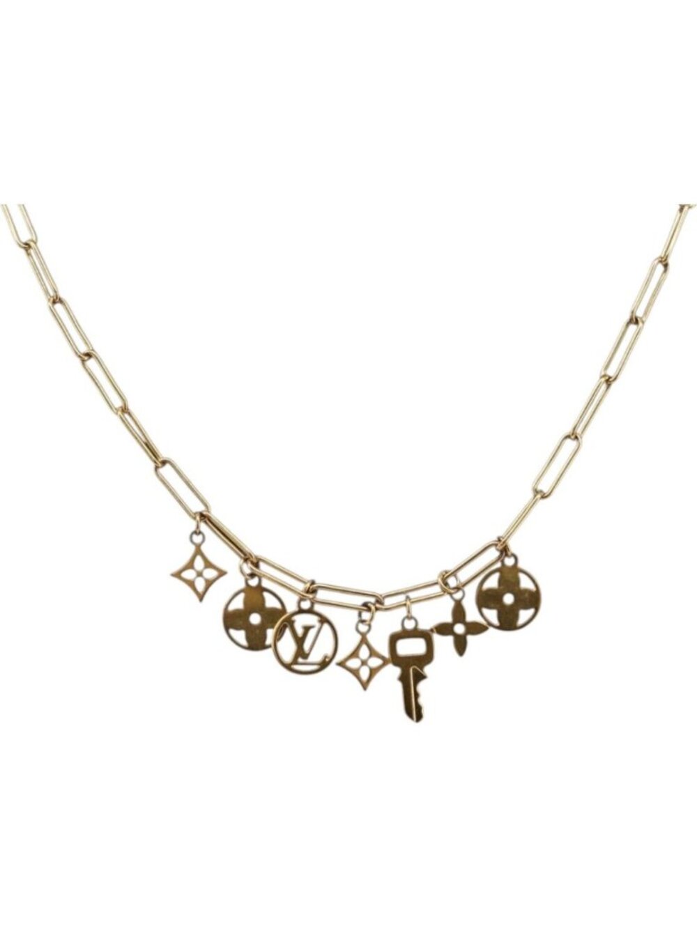 LOUIS VUITTON Monogram Collier Roman Holiday Necklace Gold M80272